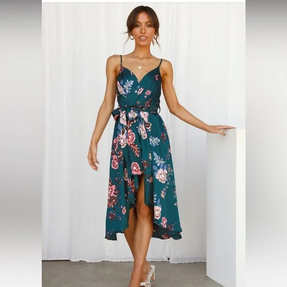 Floral Satin Midi Dress | Hello Molly | Size M | Only Worn Once Floral Satin Midi Dress | Hello Molly | Size M | Only Worn Once